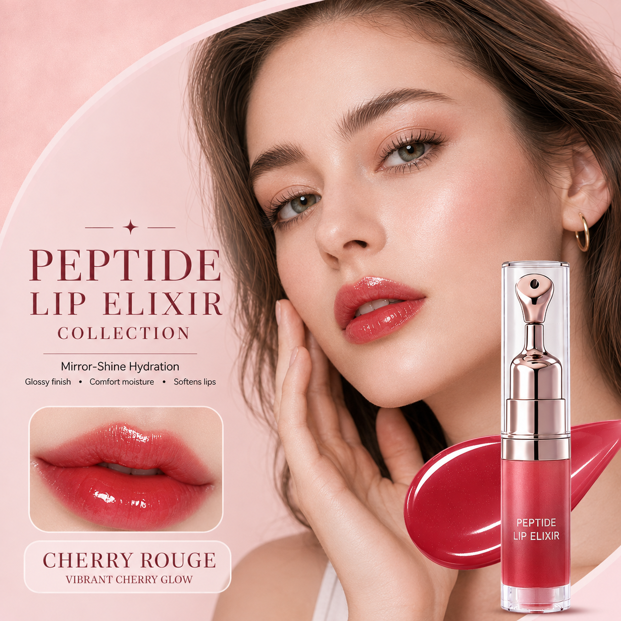 Peptide Lip Elixir – Hydrating Glossy Lip Serum for Plump, Smooth & Soft Lips
