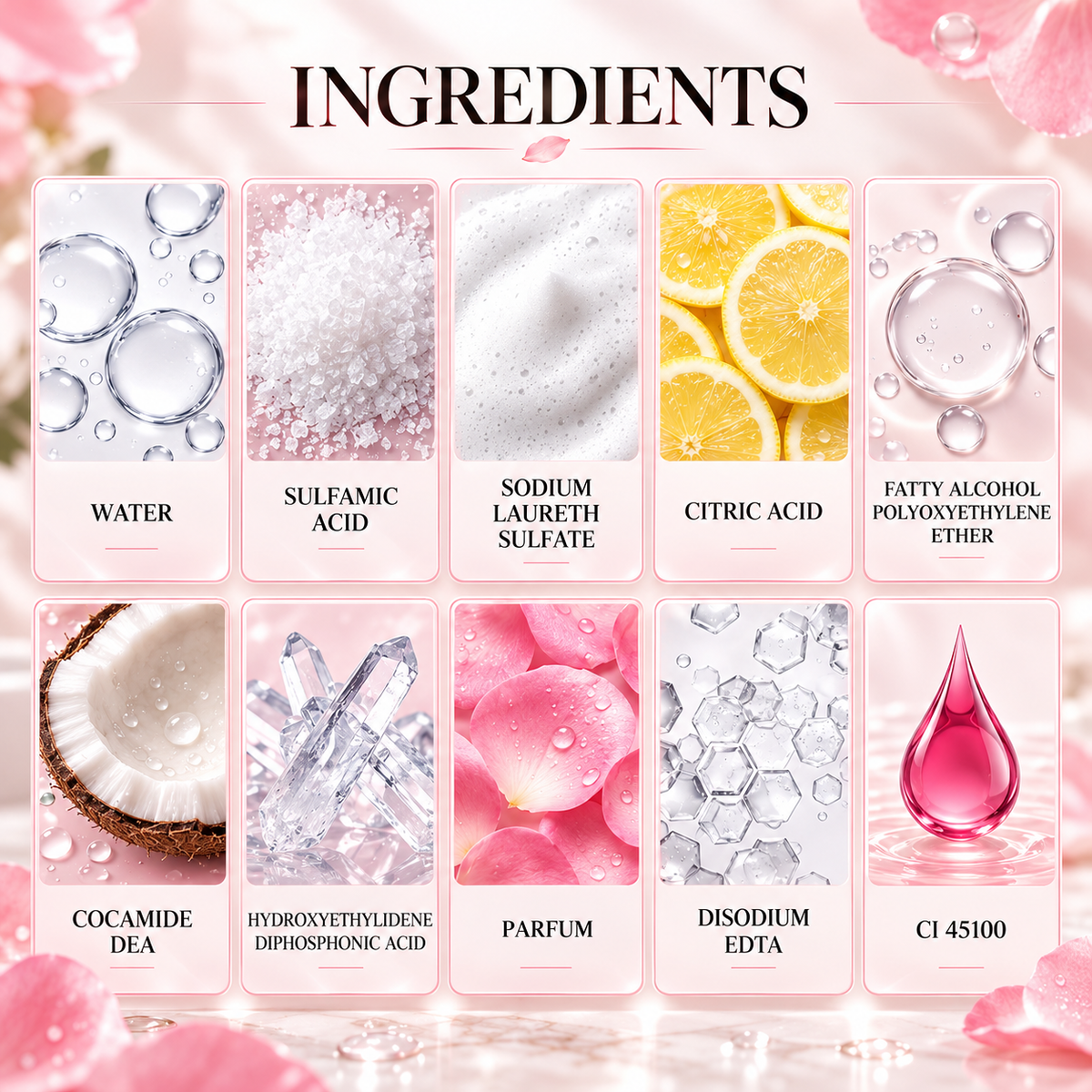 Rose Fragrance Foaming Toilet Cleaner Spray