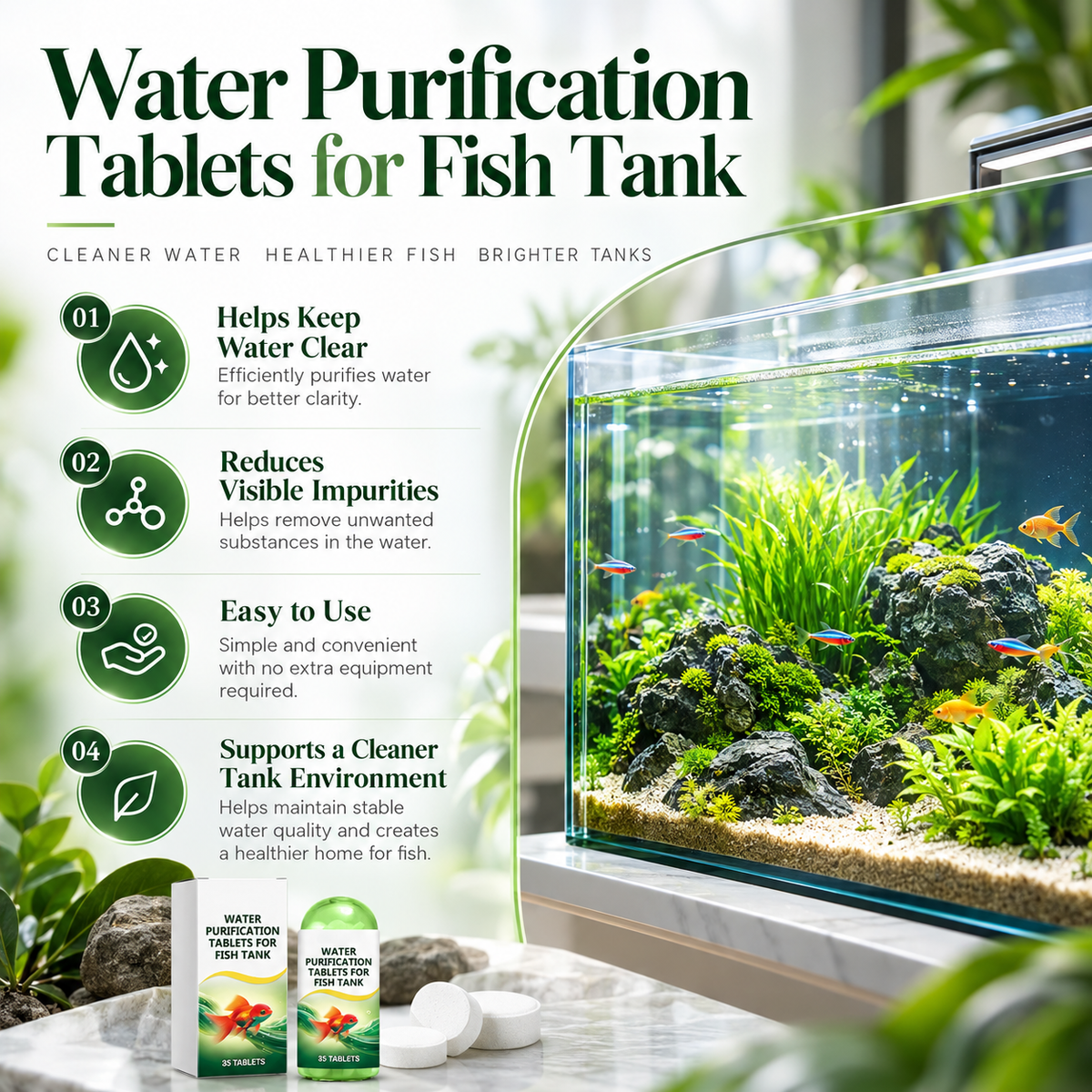 Aquarium Water Clarifier Tablets
