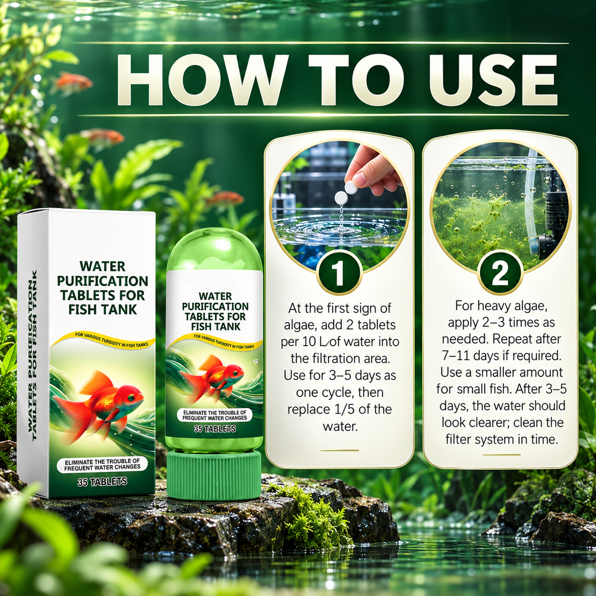 Aquarium Water Clarifier Tablets