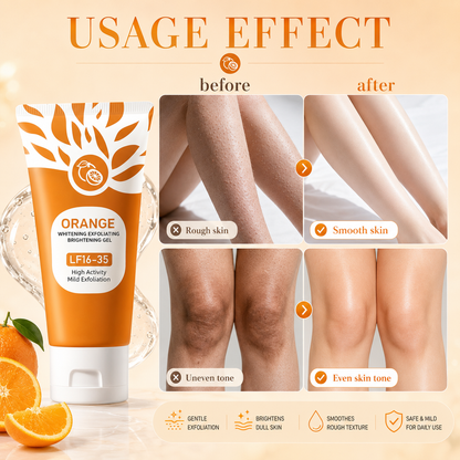 Orange Enzyme Exfoliating Gel for Face & Body – Deep Pore Cleansing Scrub, Removes Dead Skin & Blackheads, Brightening & Moisturizing Peeling Gel, 100g