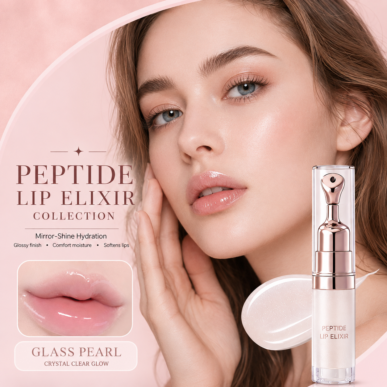 Peptide Lip Elixir – Hydrating Glossy Lip Serum for Plump, Smooth & Soft Lips