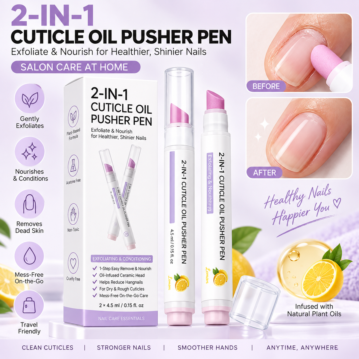 2-in-1 Cuticle Oil Pusher Pen