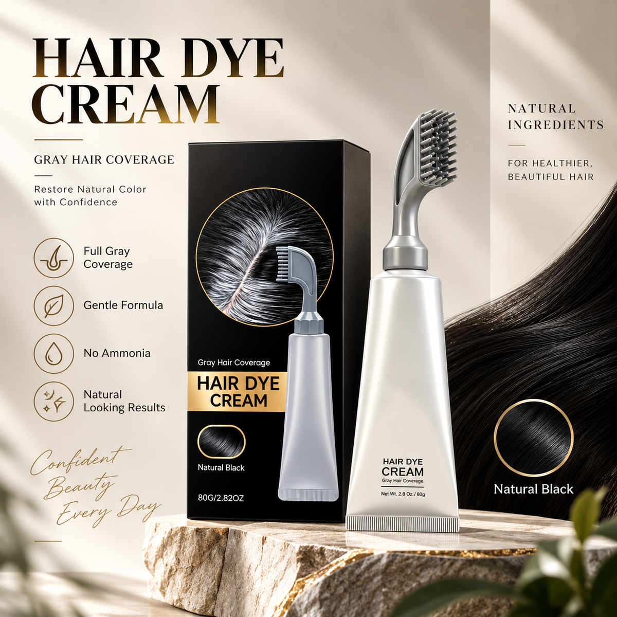 Precision Comb Gray Coverage Hair Dye Cream