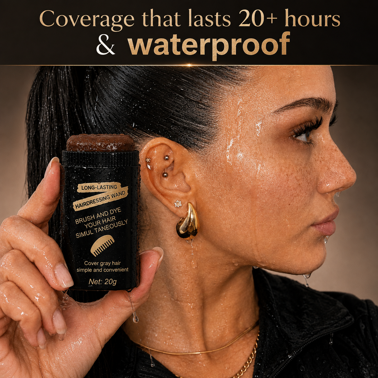 Gray Coverage Hair Dye Comb Stick | Root & Hairline Touch-Up