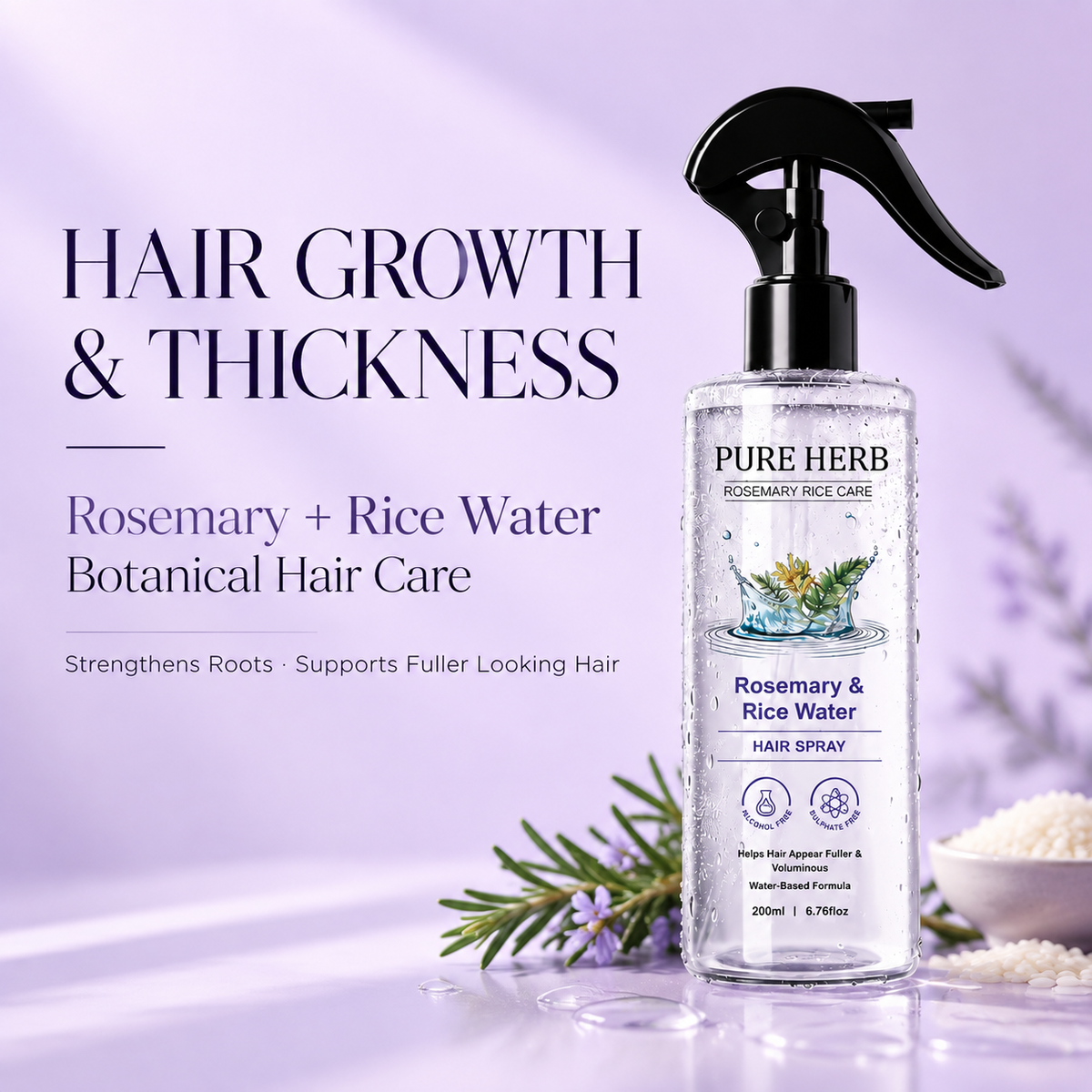 Rosemary & Rice Water Hair Growth Spray