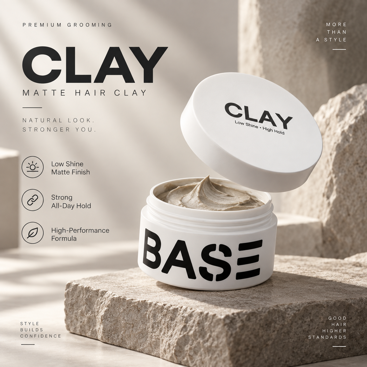 Premium Matte Hair Clay for Men – Strong Hold, Natural Texture & Low Shine Finish