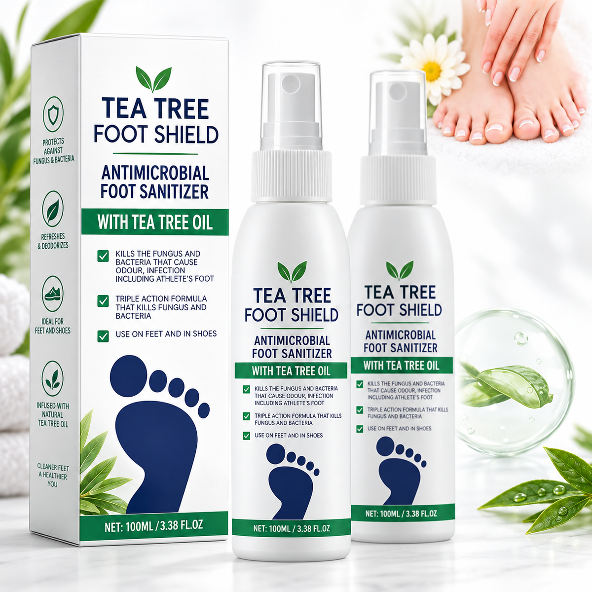 Tea Tree Foot Shield Antimicrobial Foot Spray