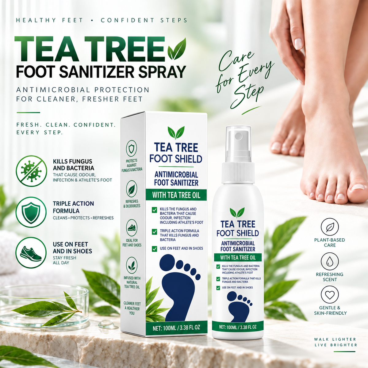 Tea Tree Foot Shield Antimicrobial Foot Spray