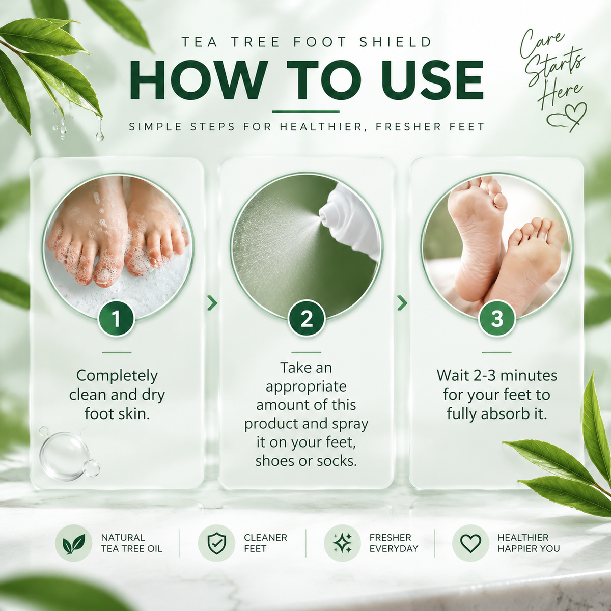 Tea Tree Foot Shield Antimicrobial Foot Spray