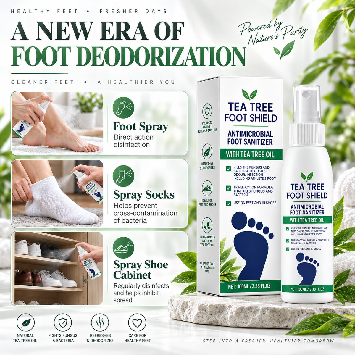 Tea Tree Foot Shield Antimicrobial Foot Spray