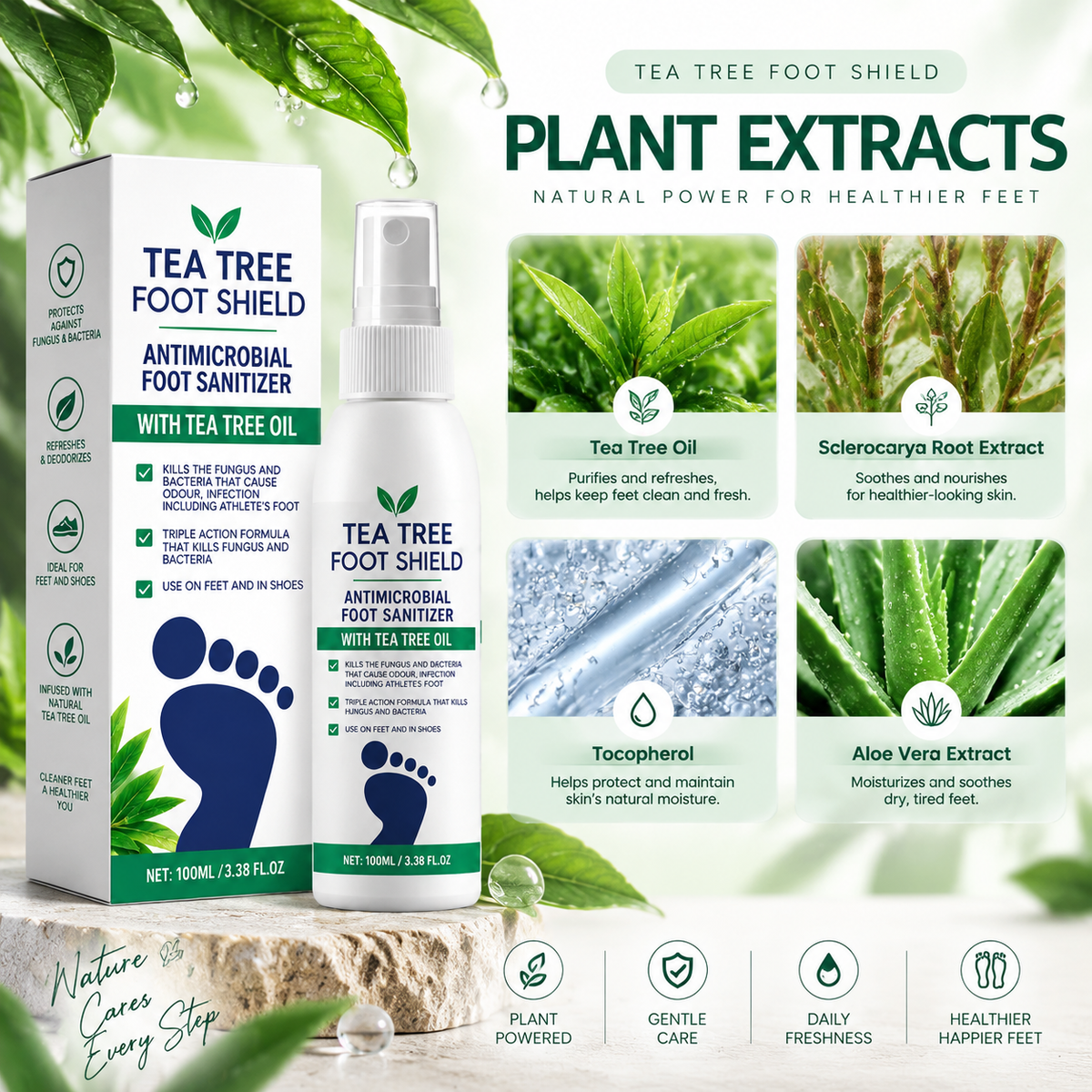 Tea Tree Foot Shield Antimicrobial Foot Spray