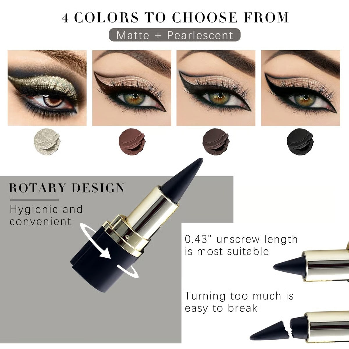 Waterproof Long-Wear Quick-Drying Gel Eyeliner Pencil